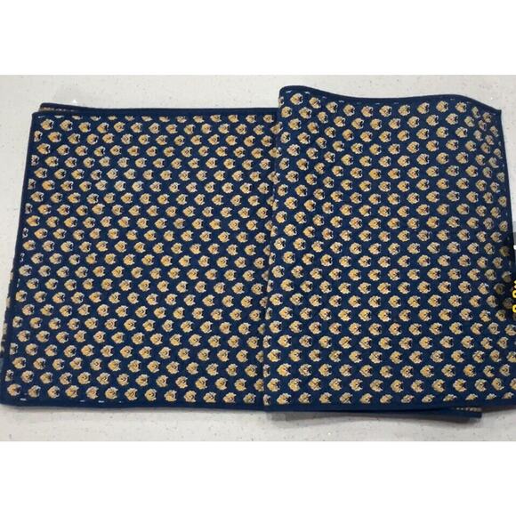 Williams Sonoma Quilted 2 sided Table Runner Marseille Blue/Yellow 98.5” x 16" - Picture 2 of 8